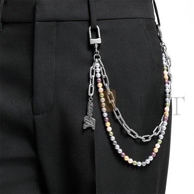 LOUIS VUITTON PEARLS CHAIN BELT AND BAG CHARM M02293